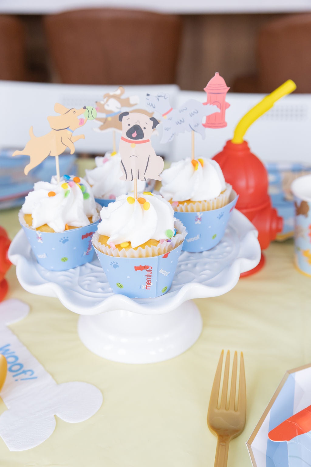 Puppy Dog Cupcake Wrap & Topper